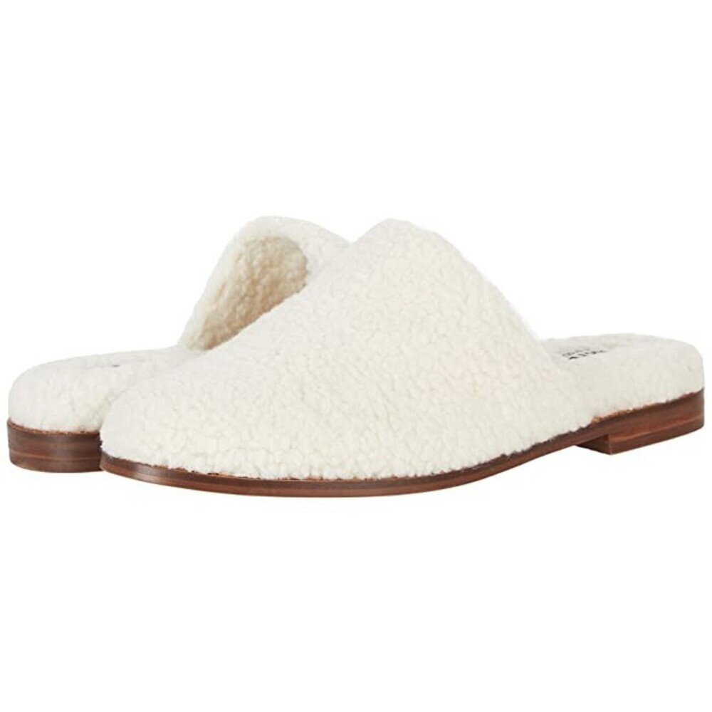 Faryl by Farylrobin Val Slipper Women's 14 White Faux Fur Slip-On Mule JOBB1611